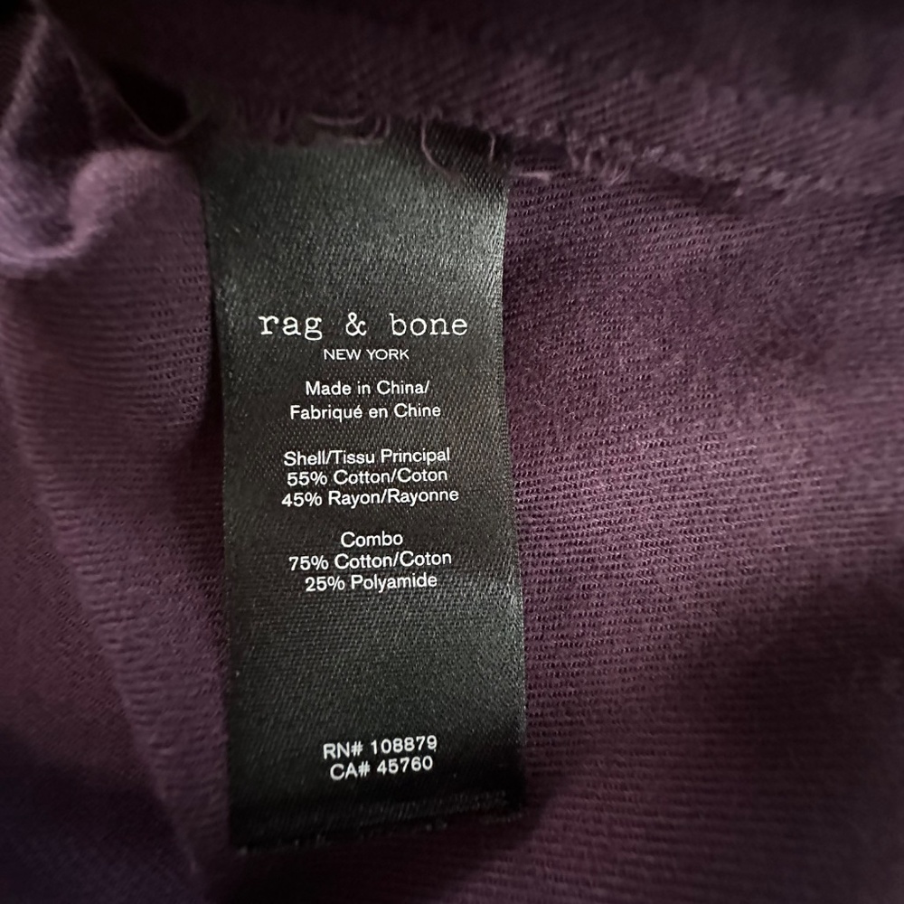 Rag & Bone Men's Fit2 Tomlin Slim-Fit Cotton Shirt XXL Plum Used Great Cond. - Picture 4 of 8